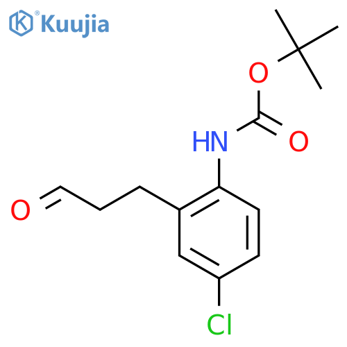 tert-butyl N-4-chloro-2-(3-oxopropyl)phenylcarbamate structure