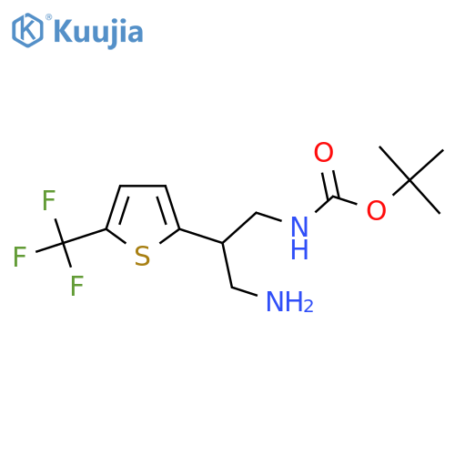 tert-butyl N-{3-amino-2-[5-(trifluoromethyl)thiophen-2-yl]propyl}carbamate structure