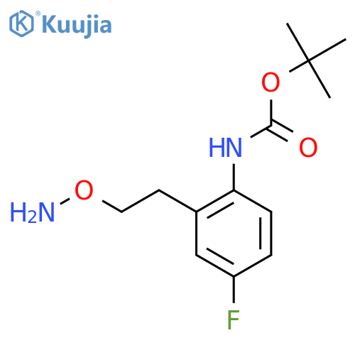 tert-butyl N-{2-2-(aminooxy)ethyl-4-fluorophenyl}carbamate structure