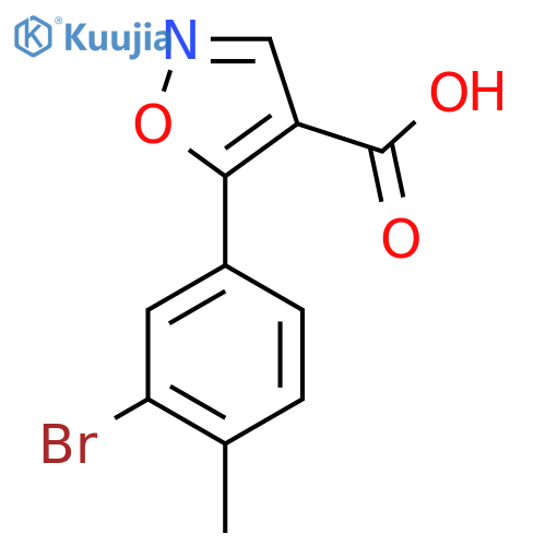 5-(3-bromo-4-methylphenyl)-1,2-oxazole-4-carboxylic acid structure