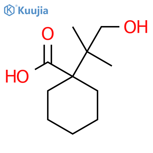 1-(1-Hydroxy-2-methylpropan-2-yl)cyclohexane-1-carboxylic acid structure