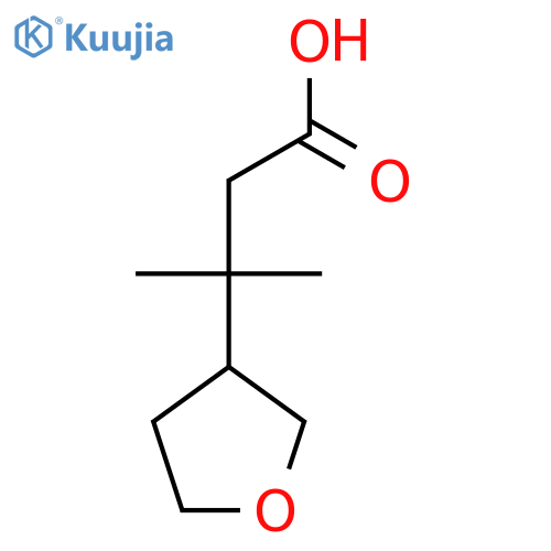 3-Methyl-3-(oxolan-3-yl)butanoic acid structure
