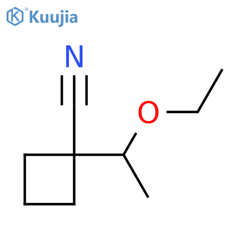 1-(1-ethoxyethyl)cyclobutane-1-carbonitrile structure