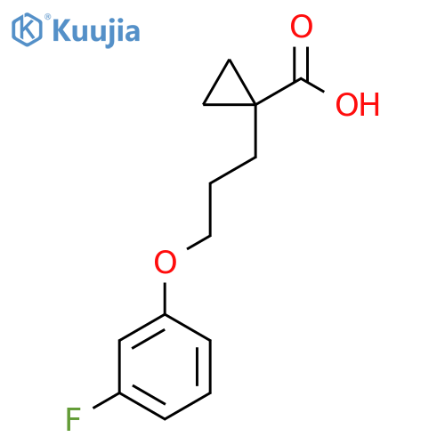 1-3-(3-fluorophenoxy)propylcyclopropane-1-carboxylic acid structure