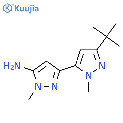 3-(3-tert-butyl-1-methyl-1H-pyrazol-5-yl)-1-methyl-1H-pyrazol-5-amine structure