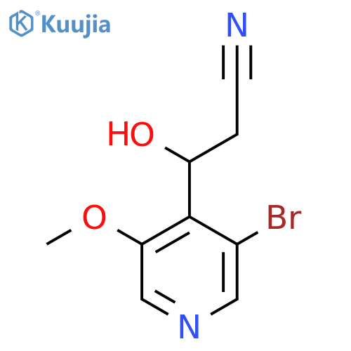 3-(3-bromo-5-methoxypyridin-4-yl)-3-hydroxypropanenitrile structure