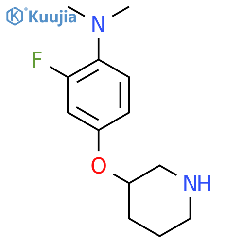 2-fluoro-N,N-dimethyl-4-(piperidin-3-yloxy)aniline structure