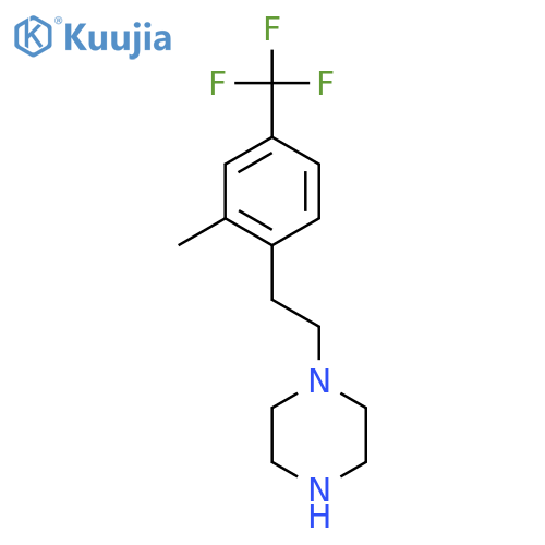 1-{2-2-methyl-4-(trifluoromethyl)phenylethyl}piperazine structure