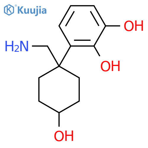 3-1-(aminomethyl)-4-hydroxycyclohexylbenzene-1,2-diol structure