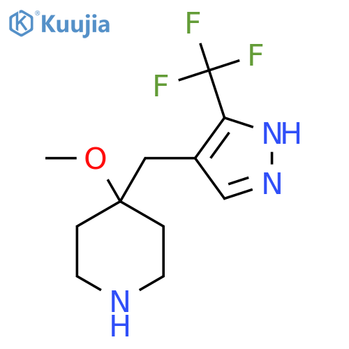 4-methoxy-4-{3-(trifluoromethyl)-1H-pyrazol-4-ylmethyl}piperidine structure