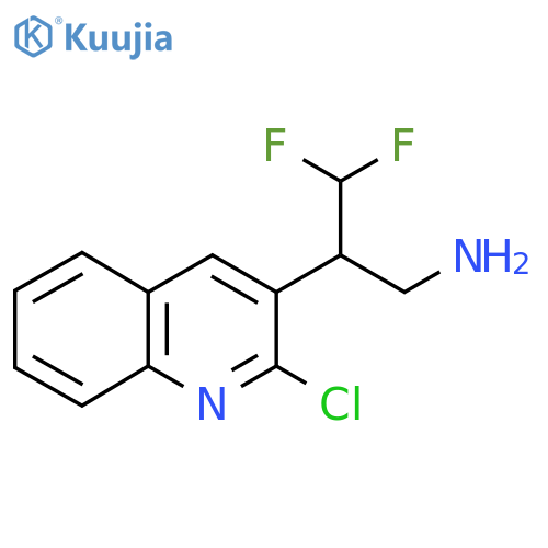 2-(2-chloroquinolin-3-yl)-3,3-difluoropropan-1-amine structure