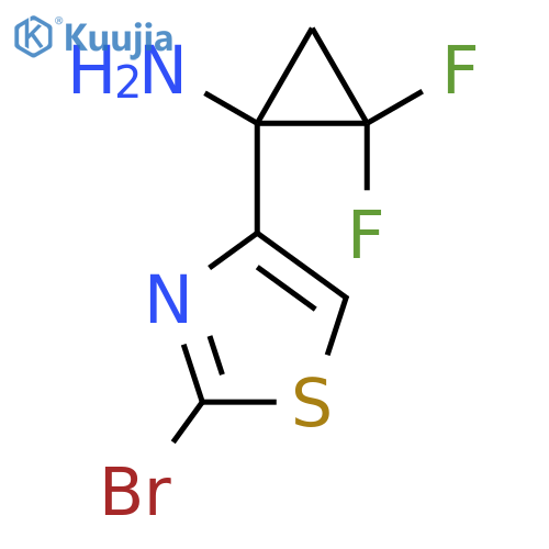 1-(2-bromo-1,3-thiazol-4-yl)-2,2-difluorocyclopropan-1-amine structure