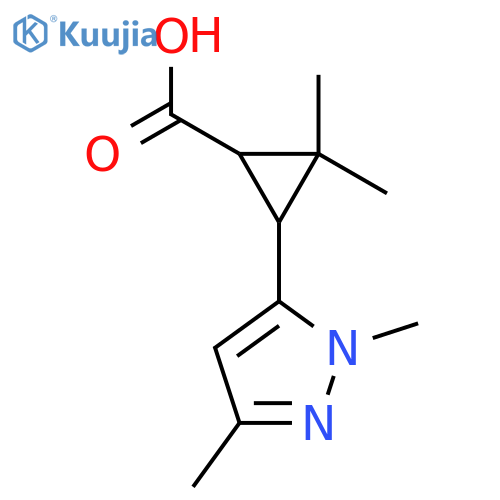 3-(1,3-dimethyl-1H-pyrazol-5-yl)-2,2-dimethylcyclopropane-1-carboxylic acid structure
