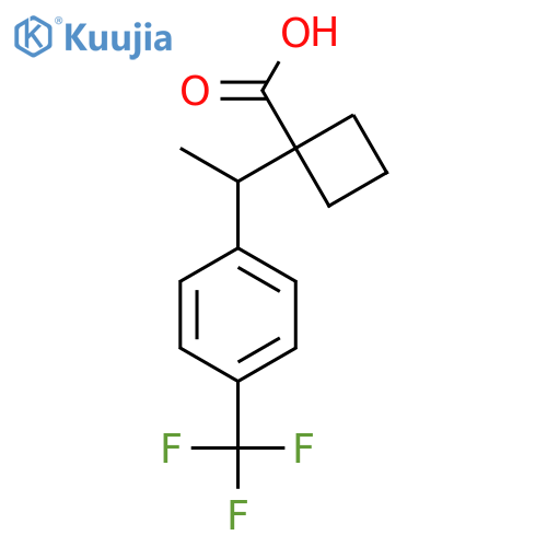 1-{1-4-(trifluoromethyl)phenylethyl}cyclobutane-1-carboxylic acid structure
