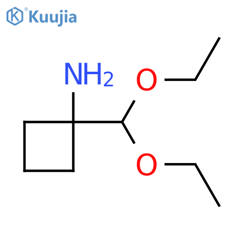 1-(diethoxymethyl)cyclobutan-1-amine structure