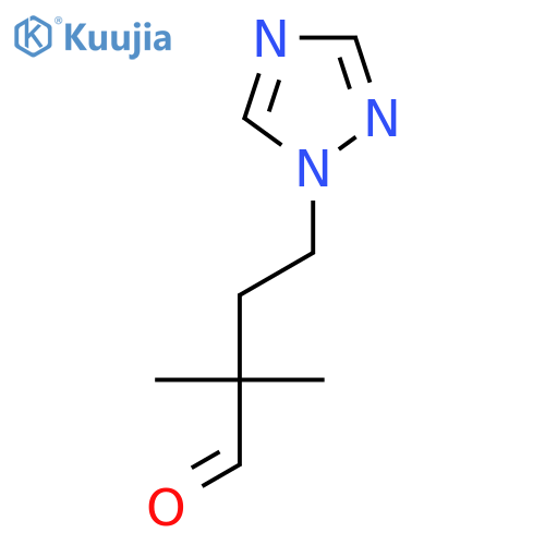 2,2-dimethyl-4-(1H-1,2,4-triazol-1-yl)butanal structure