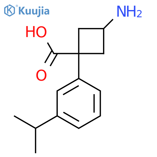 3-amino-1-3-(propan-2-yl)phenylcyclobutane-1-carboxylic acid structure