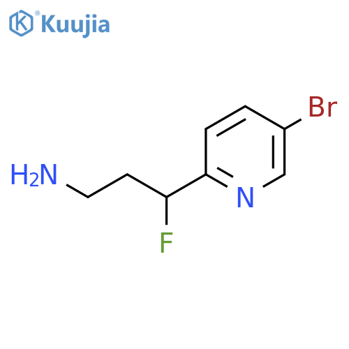 3-(5-bromopyridin-2-yl)-3-fluoropropan-1-amine structure