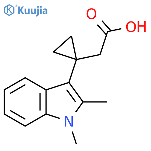 2-1-(1,2-dimethyl-1H-indol-3-yl)cyclopropylacetic acid structure