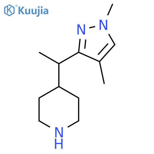 4-1-(1,4-dimethyl-1H-pyrazol-3-yl)ethylpiperidine structure