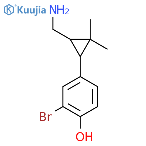 4-3-(aminomethyl)-2,2-dimethylcyclopropyl-2-bromophenol structure