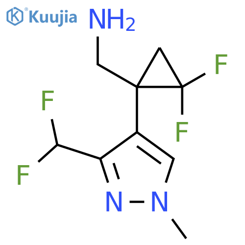 {1-3-(difluoromethyl)-1-methyl-1H-pyrazol-4-yl-2,2-difluorocyclopropyl}methanamine structure