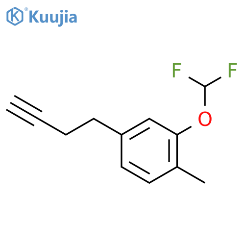4-(but-3-yn-1-yl)-2-(difluoromethoxy)-1-methylbenzene structure