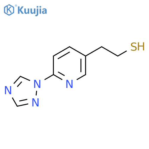 2-6-(1H-1,2,4-triazol-1-yl)pyridin-3-ylethane-1-thiol structure