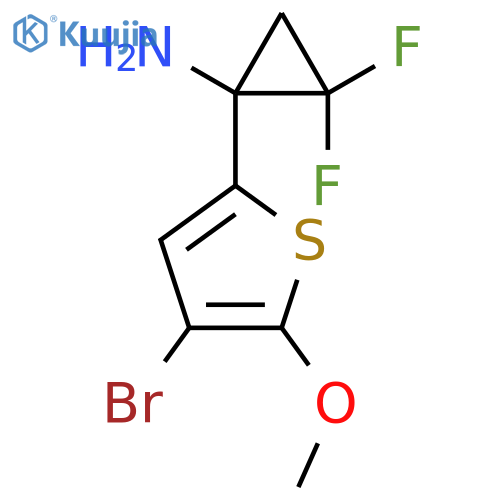 1-(4-bromo-5-methoxythiophen-2-yl)-2,2-difluorocyclopropan-1-amine structure