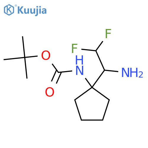 tert-butyl N-1-(1-amino-2,2-difluoroethyl)cyclopentylcarbamate structure