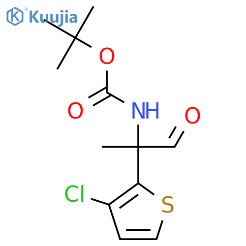 tert-butyl N-2-(3-chlorothiophen-2-yl)-1-oxopropan-2-ylcarbamate structure
