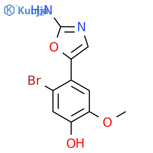 4-(2-amino-1,3-oxazol-5-yl)-5-bromo-2-methoxyphenol structure