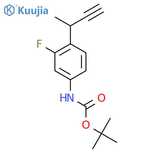 tert-butyl N-4-(but-3-yn-2-yl)-3-fluorophenylcarbamate structure