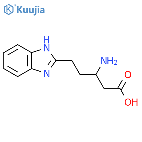 3-amino-5-(1H-1,3-benzodiazol-2-yl)pentanoic acid structure