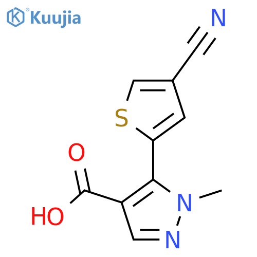 5-(4-cyanothiophen-2-yl)-1-methyl-1H-pyrazole-4-carboxylic acid structure