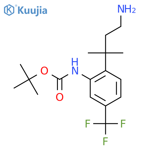 tert-butyl N-2-(4-amino-2-methylbutan-2-yl)-5-(trifluoromethyl)phenylcarbamate structure