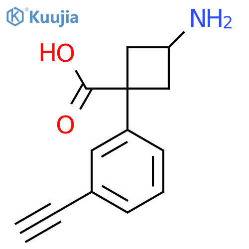 3-amino-1-(3-ethynylphenyl)cyclobutane-1-carboxylic acid structure