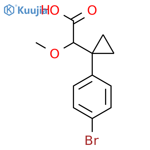 2-1-(4-bromophenyl)cyclopropyl-2-methoxyacetic acid structure