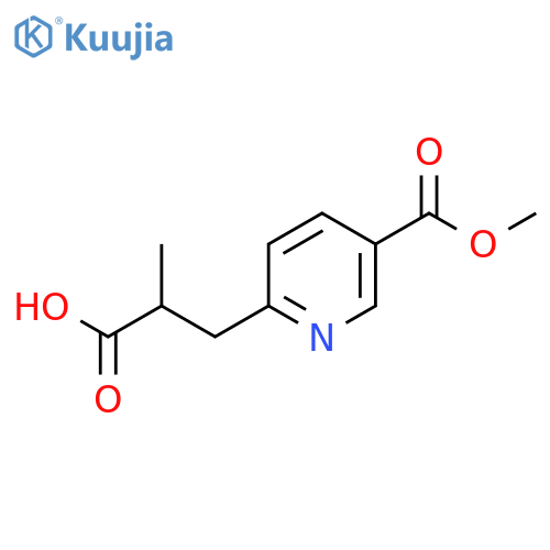 3-5-(methoxycarbonyl)pyridin-2-yl-2-methylpropanoic acid structure