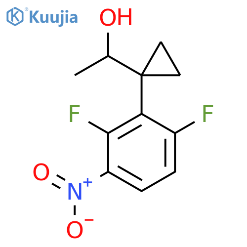 1-1-(2,6-difluoro-3-nitrophenyl)cyclopropylethan-1-ol structure