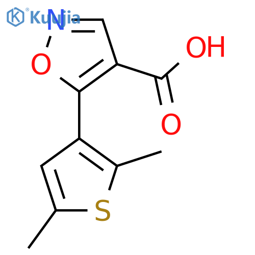 5-(2,5-dimethylthiophen-3-yl)-1,2-oxazole-4-carboxylic acid structure