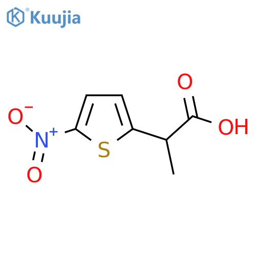 2-(5-nitrothiophen-2-yl)propanoic acid structure