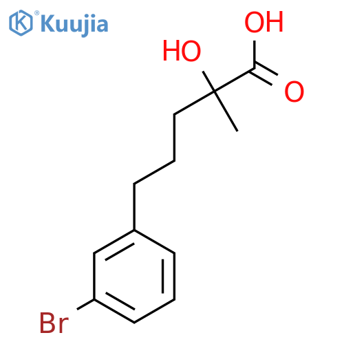 5-(3-Bromophenyl)-2-hydroxy-2-methylpentanoic acid structure
