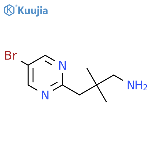 3-(5-bromopyrimidin-2-yl)-2,2-dimethylpropan-1-amine structure