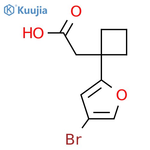 2-1-(4-bromofuran-2-yl)cyclobutylacetic acid structure
