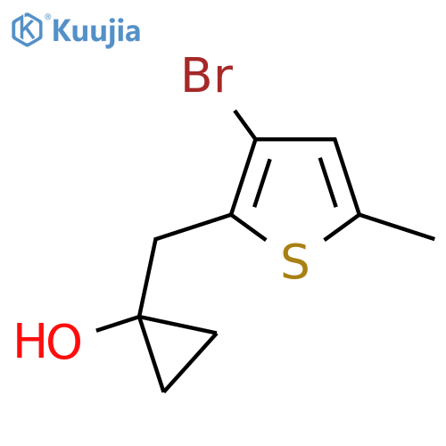 1-(3-bromo-5-methylthiophen-2-yl)methylcyclopropan-1-ol structure