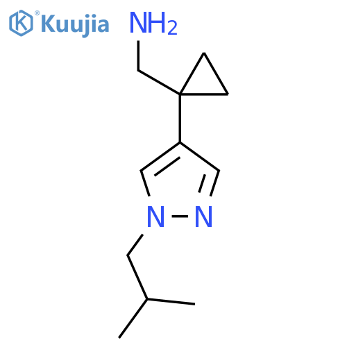 {1-1-(2-methylpropyl)-1H-pyrazol-4-ylcyclopropyl}methanamine structure