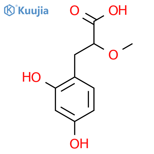 3-(2,4-dihydroxyphenyl)-2-methoxypropanoic acid structure