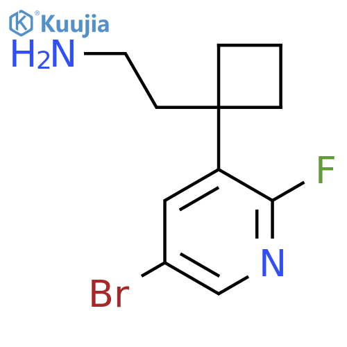 2-1-(5-bromo-2-fluoropyridin-3-yl)cyclobutylethan-1-amine structure