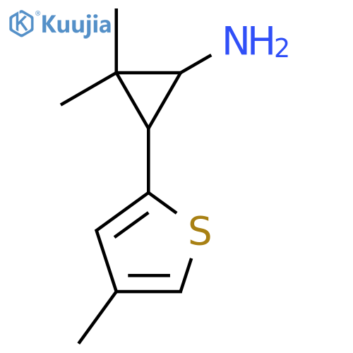 2,2-Dimethyl-3-(4-methylthiophen-2-yl)cyclopropan-1-amine structure